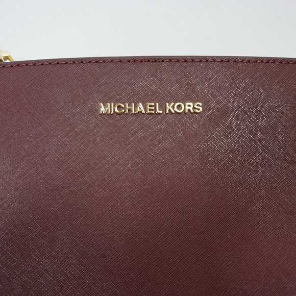 Michael Kors SELMA Messenger Bag Merlot - Picture 6 of 12